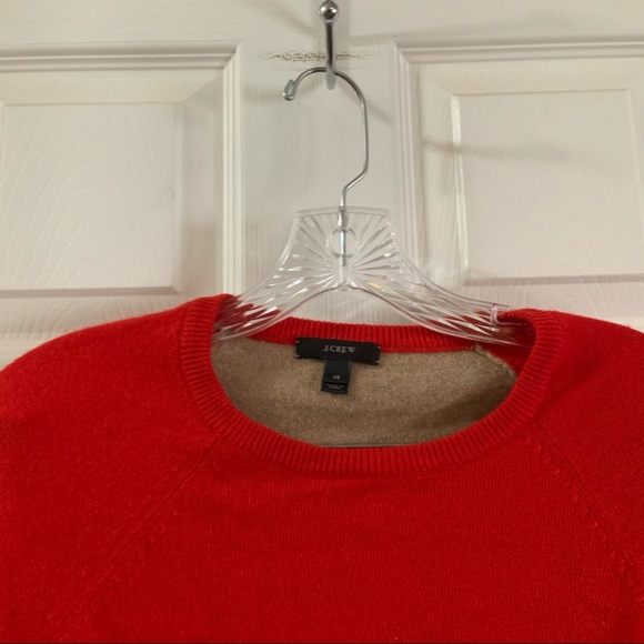 J.Crew Red/Tan Side Button Colorblock Sweater size XS - Picture 3 of 9